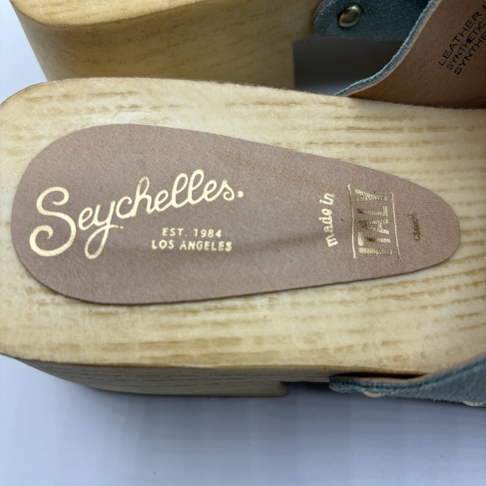 SEYCHELLES Scene Block Heel Sandal Women's Size 8.5 Sage Suede Platform NWOB - Picture 3 of 10